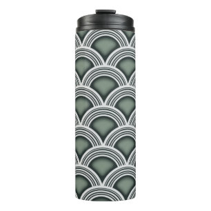 Art Deco concentrische cirkels waterfles Thermosbeker