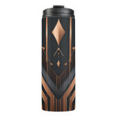 Art Deco Copper & Silver Geometric Design Thermosbeker (Voorkant)