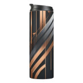 Art Deco Copper & Silver Geometric Design Thermosbeker (Geroteerd rechts)