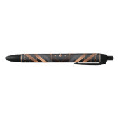 Art Deco Copper & Silver Geometric Design Zwarte Inkt Pen (Bodem)