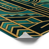 Art Deco Cowboy Hat Poster - Geometric Western (Coin)