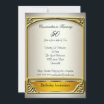 Art Déco Cream Gold 50th Birthday Invitation<br><div class="desc">Art Déco Crème Or 50e anniversaire Invitation fête d'anniversaire,  déco classique,  déco,  40e anniversaire,  50e anniversaire,  60e anniversaire,  or,  or déco,  or rétro,  or fête d'anniversaire,  or fête d'anniversaire zèbre,  libellé,  invitations</div>