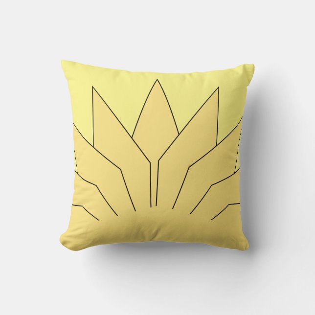 Art Deco Crown Design Yellow Sierkussen (Voorkant)