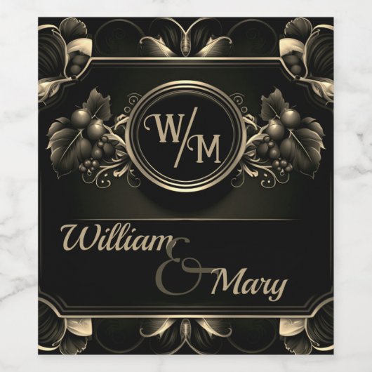 Art Deco Custom Celebration Wijn Etiket (Enkel label)