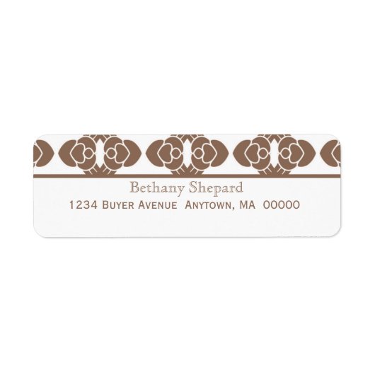 Art Deco Damask Return Address Label (Voorkant)