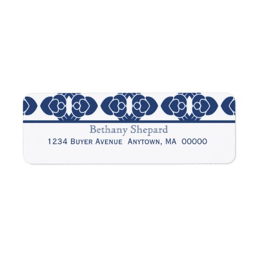 Art Deco Damask Return Address Label (Voorkant)