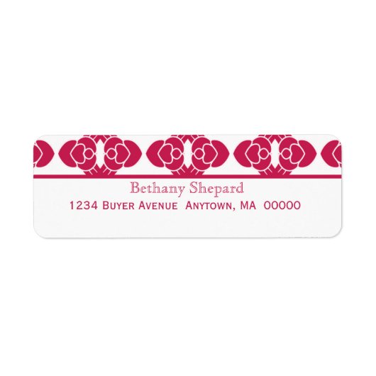 Art Deco Damask Return Address Label (Voorkant)