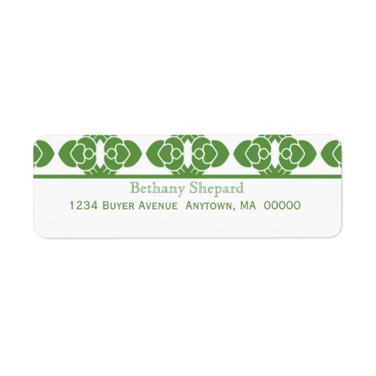 Art Deco Damask Return Address Labels (Voorkant)