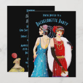 Art Déco Dames Bachelorette Party Invitation (Devant / Derrière)