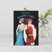 Art Déco Dames Bachelorette Party Invitation (Debout devant)
