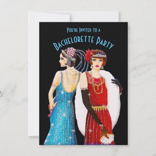 Art Déco Dames Bachelorette Party Invitation (Devant)