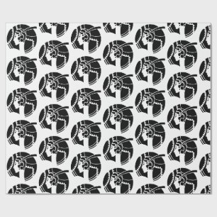 Art Deco Damesilhouet Geometrische Vintage Cadeaupapier