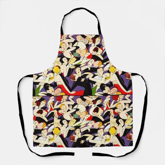 Art Deco Dancing Couples Pattern | 1920s Jazz Age  Schort (Voorkant)