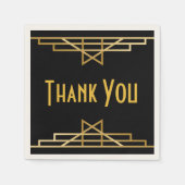  Art Deco Dank u Black & Gold Gatsby Servetten (Voorkant)