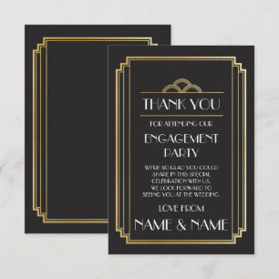 Art Deco Dankjewel Verlovings Huwelijkskaarten Kaart