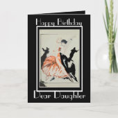 ART DÉCO "DANSE" CARTE DE SALUT DE FILLE (Devant)