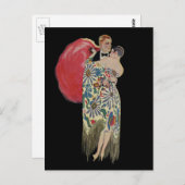 Art Deco-dansen, liefde en Romance Briefkaart (Voorkant / Achterkant)
