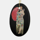 Art Deco-dansen, liefde en Romance Keramisch Ornament (Links)