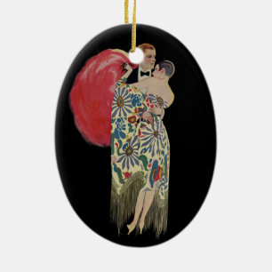 Art Deco dansen, vintage liefde en romantiek Keramisch Ornament