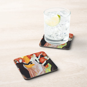 Art Deco Dansende Paren 1920 Balzaal Bier Onderzetter