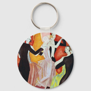 Art Deco Dansende Paren 1920 Balzaal Sleutelhanger