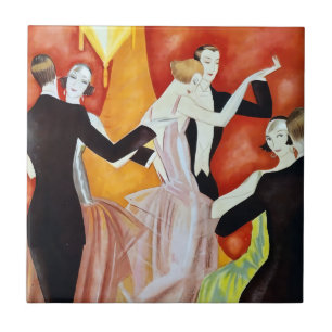 Art Deco Dansende Paren 1920 Balzaal Tegeltje