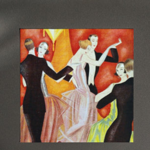 Art Deco Dansende Paren 1920 Balzaal Vierkante Sticker