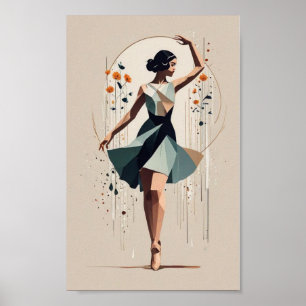 Art Deco danser meisje Poster