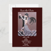 Art Deco-dansers, sla de datum op, Briefkaart (Voorkant / Achterkant)