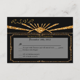 art déco de carte- de réponse de 3x5 R.S.V.P.