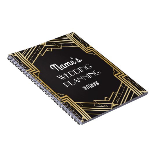 Art déco de Gatsby de carnet épousant des notes de (Côté Droit)