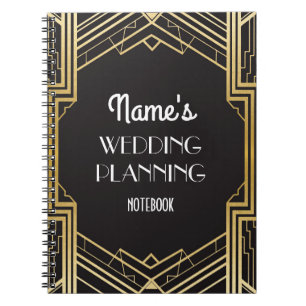 Art déco de Gatsby de carnet épousant des notes de