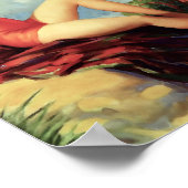 Art Deco - De vrijetijdsbesteding van het strand Poster (Hoek)