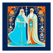 Art Deco Ded Moroz en Snow Maiden Perfect Poster (Voorkant)