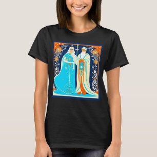 Art Deco Ded Moroz en Snow Maiden T-shirt
