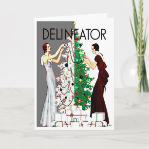 ART DECO "DEK GROET VAN DE VAKANTIE VAN DE ZALEN" FEESTDAGEN KAART