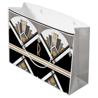 Art Deco Delight Patroon Gepersonaliseerde Initiaa Groot Cadeauzakje