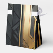 Art Deco Delights: Geometrisch in Goud & Zwart Bedankdoosjes (Achterkant)