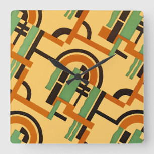 Art Deco Design #7 op Emporio Moffa Vierkante Klok