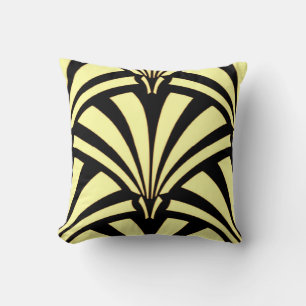 Art Deco Design Black & Yellow Sierkussen