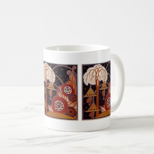 Art Deco Design No. 4 Exotic Garden Koffiemok (Voorkant rechts)