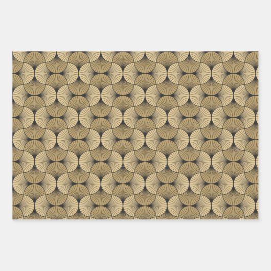 Art Deco-Design op 3 vellen 3 Design Gift Wrap (Voorkant 2)