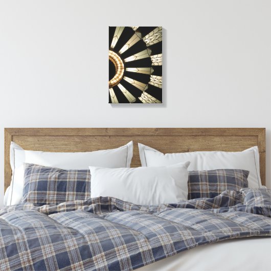 Art Deco Design Zwart & Goud Elegant Canvas Afdruk (Insitu (Slaapkamer))