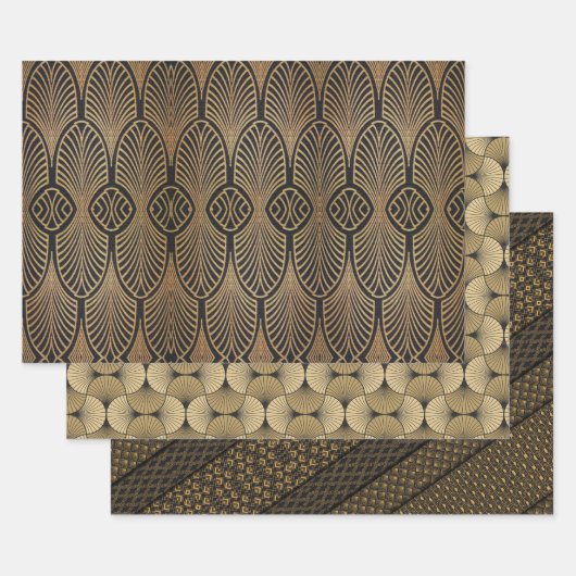 Art Déco Dessins sur 3 feuilles 3 Dessins Envelopp (Lot)