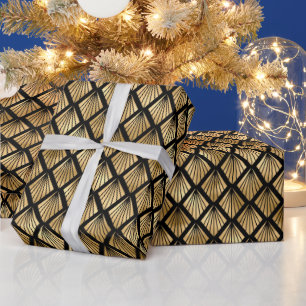 Art Deco Diamant Waaierspatroon Ontwerp Cadeaupapier