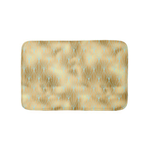 Art Deco Diamanten Patroon 2, Goud & Teal Badmat