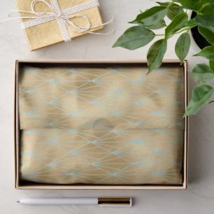 Art Deco Diamantontwerp, Goud & Teal, Decoupage Tissuepapier