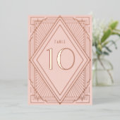 Art Déco Diamond Blush Mariage Numéro de table (Debout devant)
