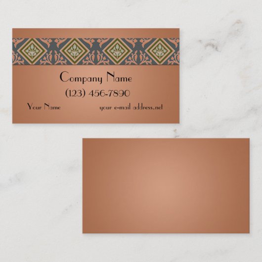  Art Deco Diamond Border Visitekaartje (Voorkant / Achterkant)