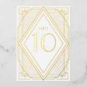 Art Déco Diamond Gold Mariage Numéro de table (Recto)
